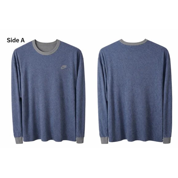 Vintage Nike Reversible Long Sleeve Shirt M/L Blue Gray Y2K - Picture 2 of 4